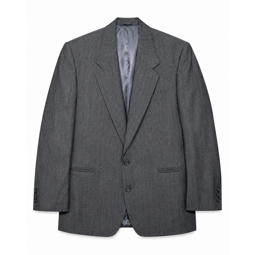 Carlo Briani Vintage Men’s Blazer Dark Grey Light Pinstripe Size 42R